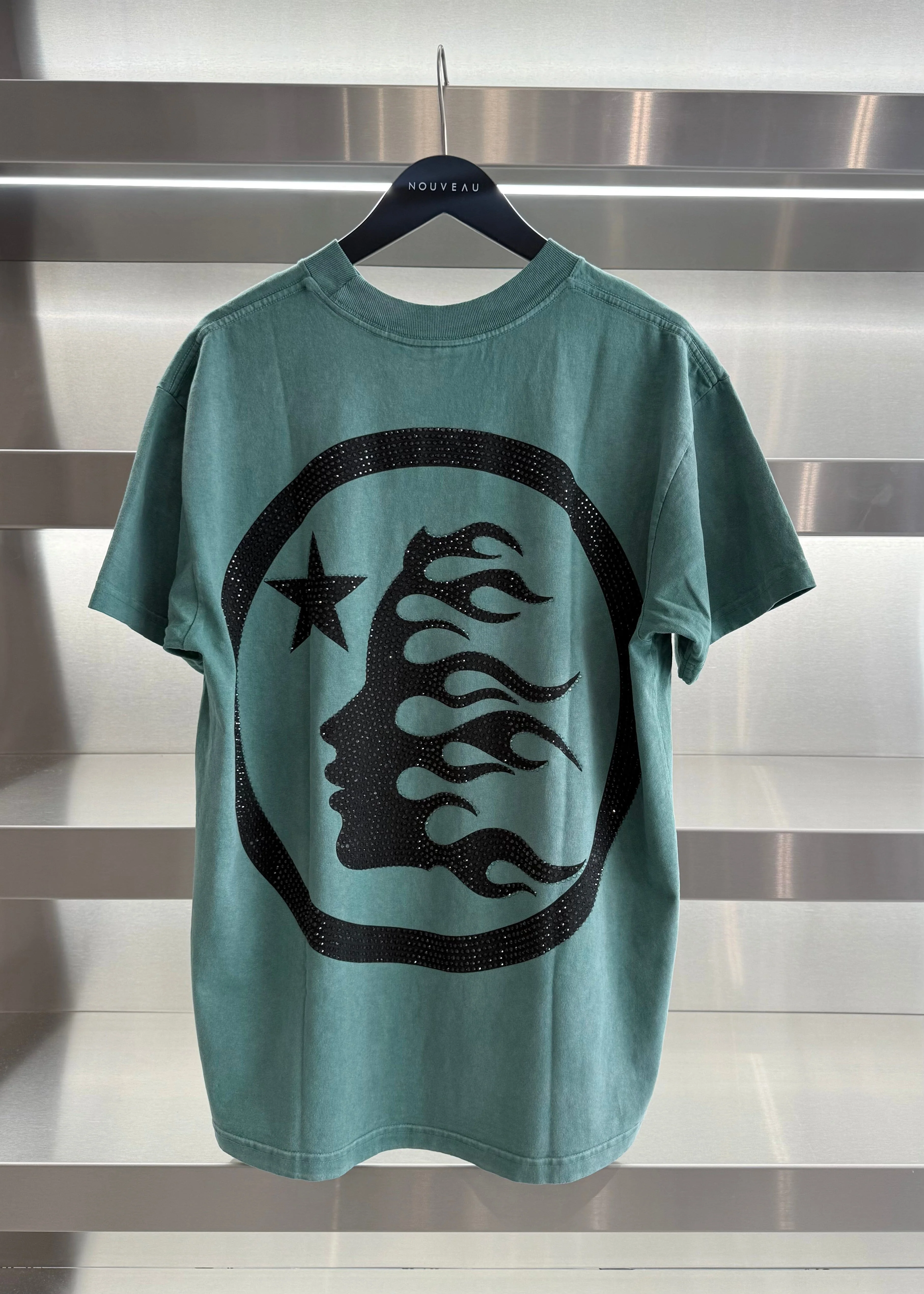 Hellstar | Classic Logo Tee (Rhinestones) "Green" - Image 3