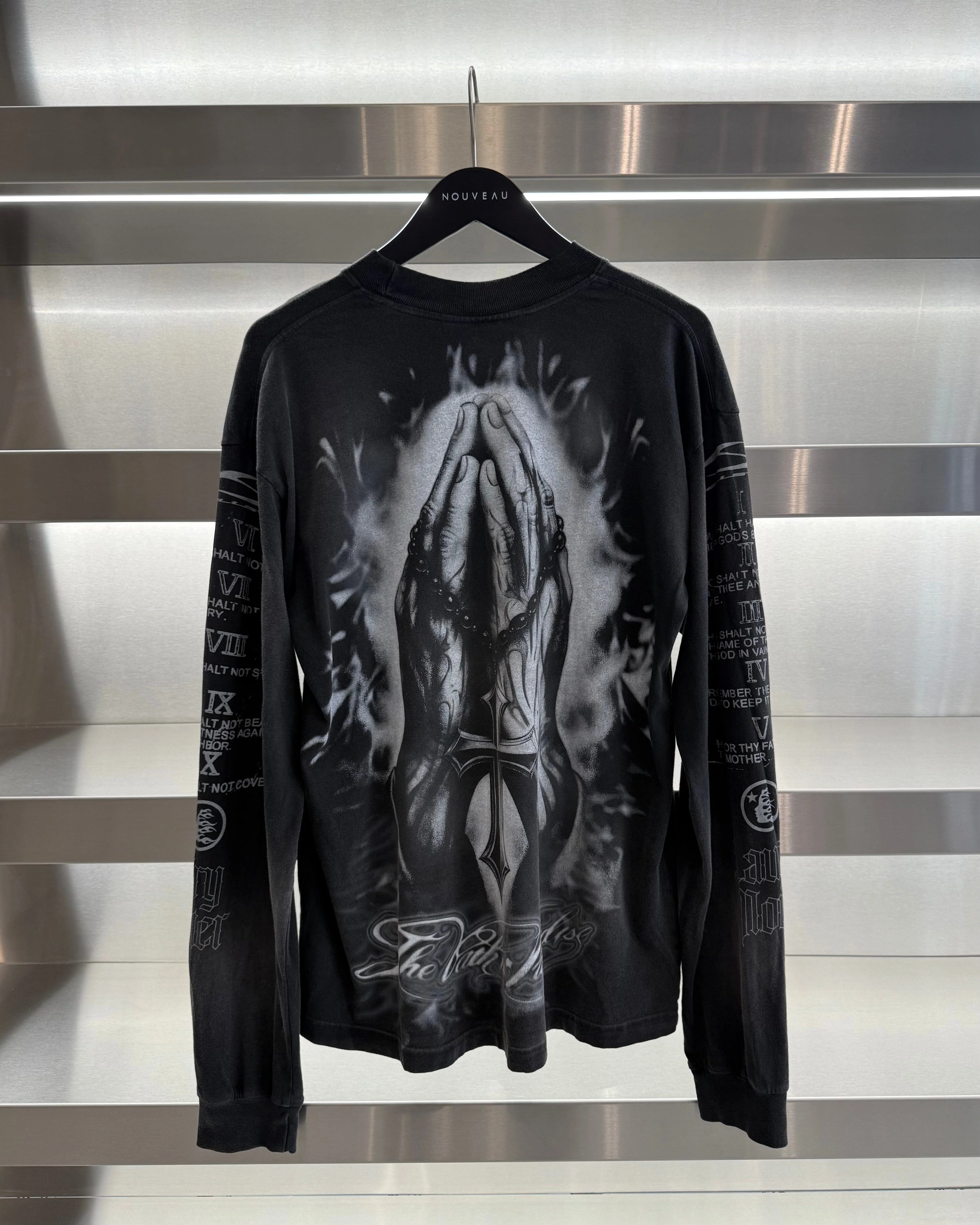 Hellstar | Laugh Now Cry Later Longsleeve T-Shirt "Vintage Black" - Image 2